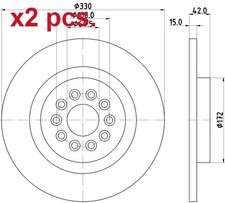X2 PCS REAR BRAKE DISC ROTOS