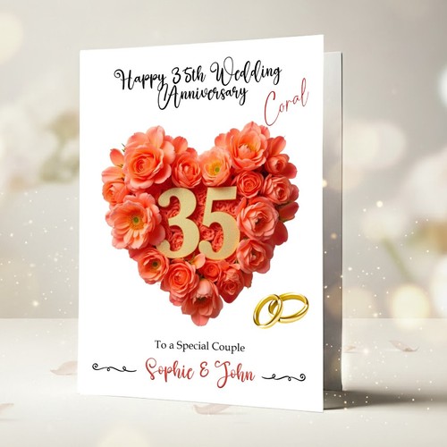 Personalised 35th coral - 35th,