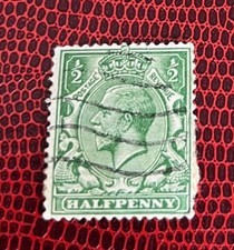 King George V Green Half Penny Stamp