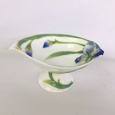 Graff porcelain purple Iris flower footed bowl Dish Used EB12JH