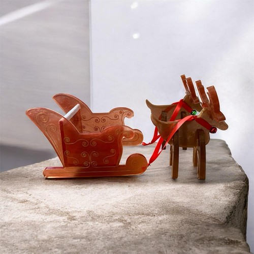 Santa sleigh and reindeer - santa,