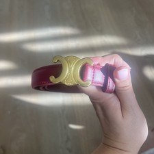 Celine belt red wine