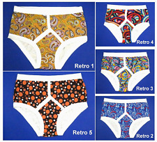 Men’s Y Front Briefs - 5 Retro Vintage Designs Top Quality Cotton Opening Fly