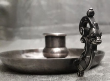 Vintage Fraget HEFRA Oxidised Gargoyle Chamberstick Candleholder MCM Postmodern