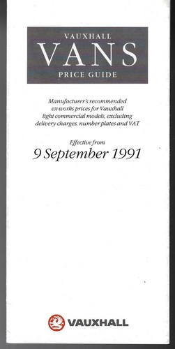 Vauxhall vans prices - vauxhall, options