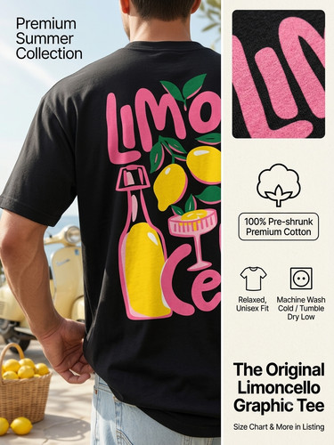 Limoncello lemon graphic - lemon, t