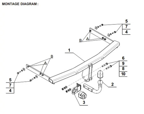 Swan neck tow - neck, bar