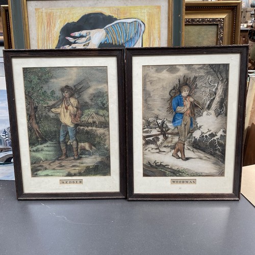 Antique pair paintings - antique,