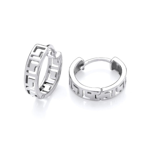 Sterling silver 925 greek key - silver,