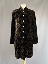 Monsoon Silk Velvet Floral Leaves Coat SIZE UK 12