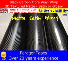 BLACK CARBON FIBRE VINYL WRAP TEXTURED Matte Satin Gloss Tape Film Car Van Bike