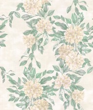 Osborne & Little Rhodora Wallpaper White/Sage/Ivory W7022-06