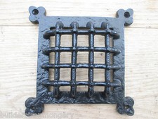 cast iron Medieval door window glass bullion/aperture grille cover Period home
