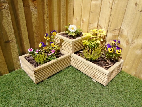 Corner garden wooden decking - corner,
