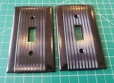 2 Vtg Single Gang Brown Toggle