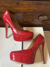 Aldo red shiny pvc platform