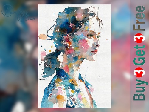 Woman portrait print - woman,