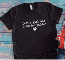 Just a Girl Who Loves Her Golden, Retriever, Black, Unisex Short Sleeve T-shirt