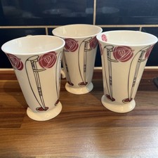 Vintage art deco machintosh style by DATA Fine Bone China Decoration Mugs x 3