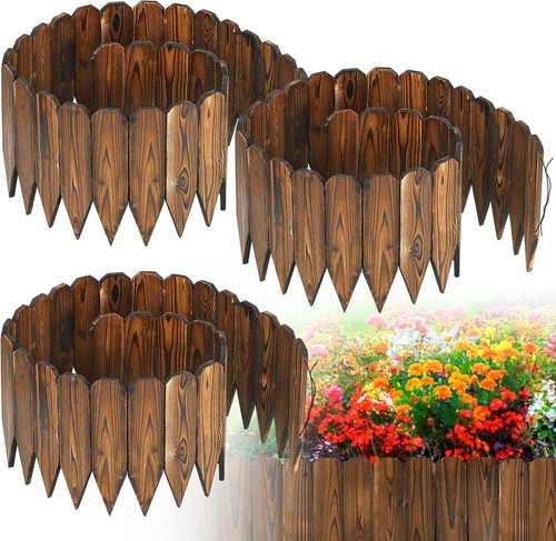 Wooden garden edging - garden, 3pcs