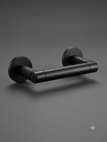 Modern matte black toilet roll - black,