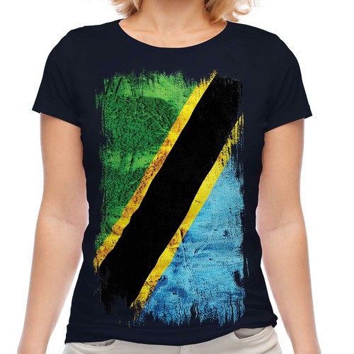 Tanzania grunge flag ladies - tanzania,