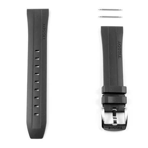 Black rubber tissot strap for - black,
