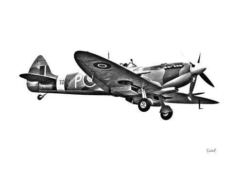 Supermarine spitfire bbmf w - supermarine, b&w
