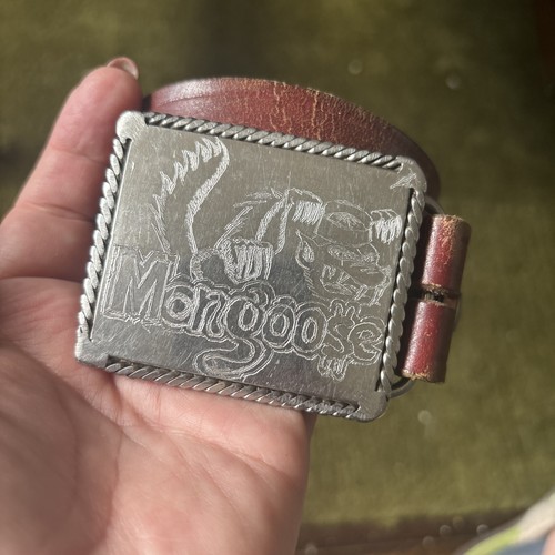 Vintage brown leather belt - vintage,
