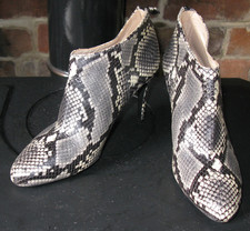 LK Bennett Emily Snake Effect Ankle Shoes Boots Heels Stiletto 38 UK 5 worn once