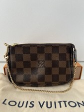 New Louis Vuitton Mini Pochette Accessoires Classic Damier Canvas Leather Bag