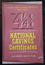 Vintage 1950s National Savings Certificate Card Advertising Counter Top Stand