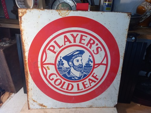 Players gold leaf tin sign - tin, sign.