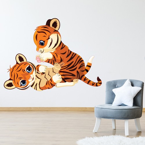 Cute tiger cubs wall - cubs, sticker