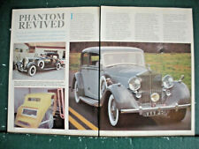 Rolls Royce Phantom VYY251 4 sides article + Bentley Brooklands K10PAW Advert 