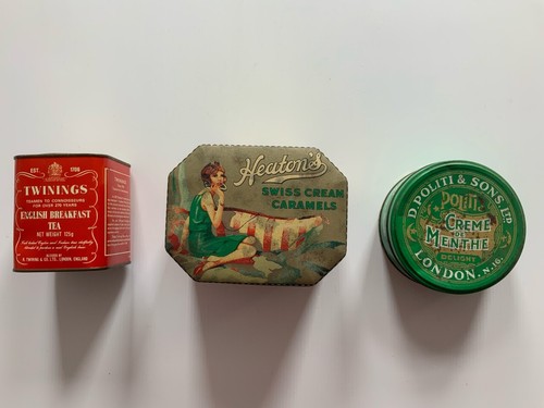 Vintage metal advertising tins - advertising,