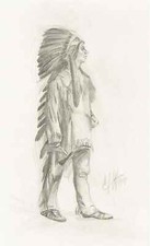 Edward Hopper A4 photo print indian with tomahawk