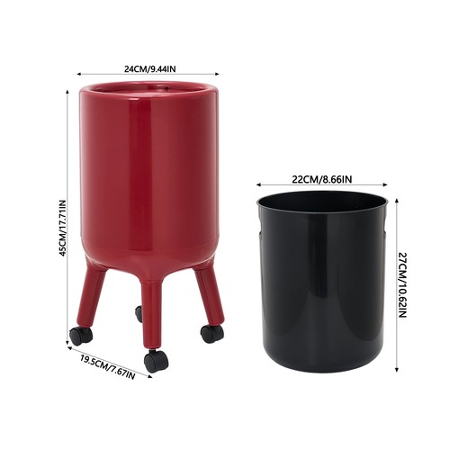 Elevated round trash can - round,