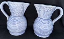 Vintage Pair of 1920s Roddy Ware 15 cm Blue Jugs in Excellent Condition.