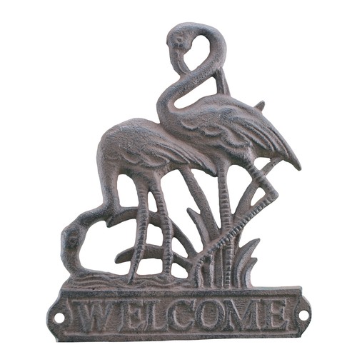 Flamingo welcome plaque - welcome,