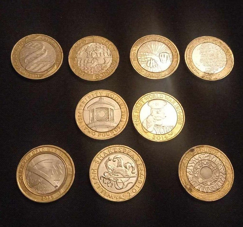 Two pound coins - two,