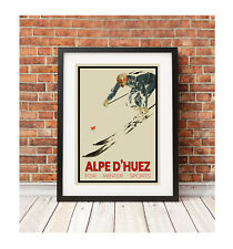 Alpe d’Huez ❤ SKI FRANCE ❤ poster print vintage retro skiing snowboard retro
