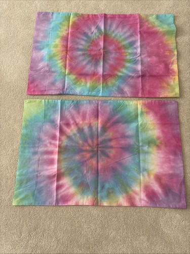 Two tie dye pillowcases - tie-dye, hand