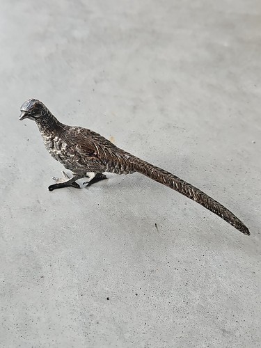 Cast metal pheasant figurine - figurine, |