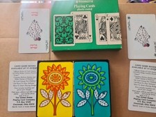 Vintage1970s  - W H Smith Funky Floral Cards Twin Pack ,Ohio Playing Card Co. 