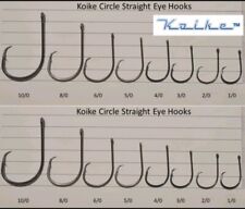 (+FREE GIFT) Koike Circle Hooks Straight & Turned Up eye (1/0 To 10/0)