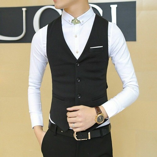 Fashion mens waistcoat formal - waistcoat,