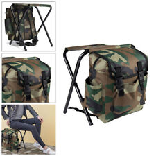 Oxford Fishing Tackle Stool Backpack Seat Bag Camping Foldable Rucksack Chair