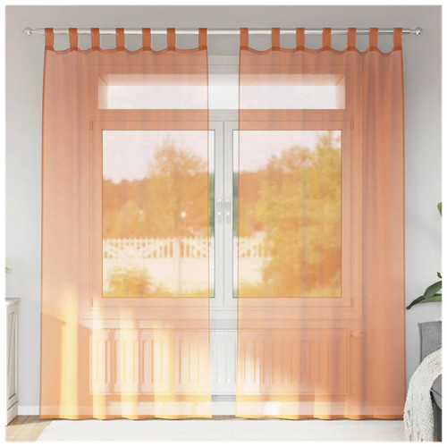 Voile curtains terracotta - curtains,