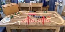 Large Wooden Brio Train Set Bundle  Engines Carriages Bridges Track